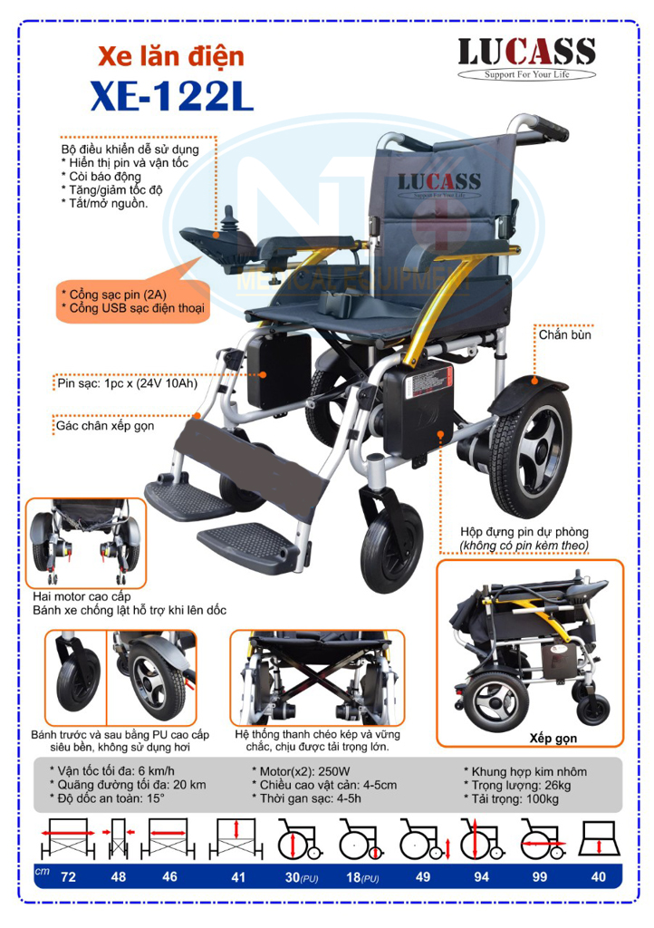  XE LĂN ĐIỆN LUCASS XE-122L