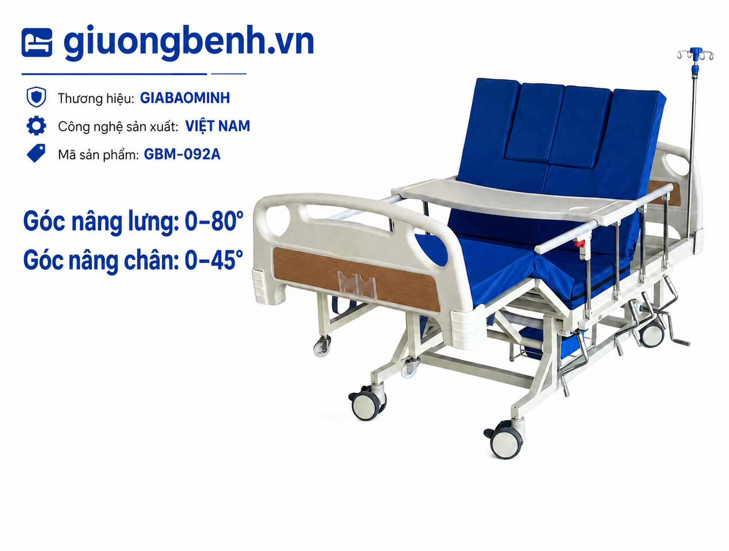 Giường y tế 4 tay quay GBM-092a