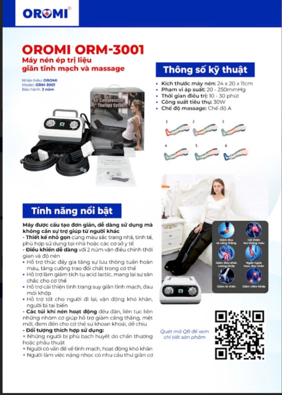 Máy massage khí nén hỗ trợ điều trị suy giãn tĩnh mạch ORM-3001 