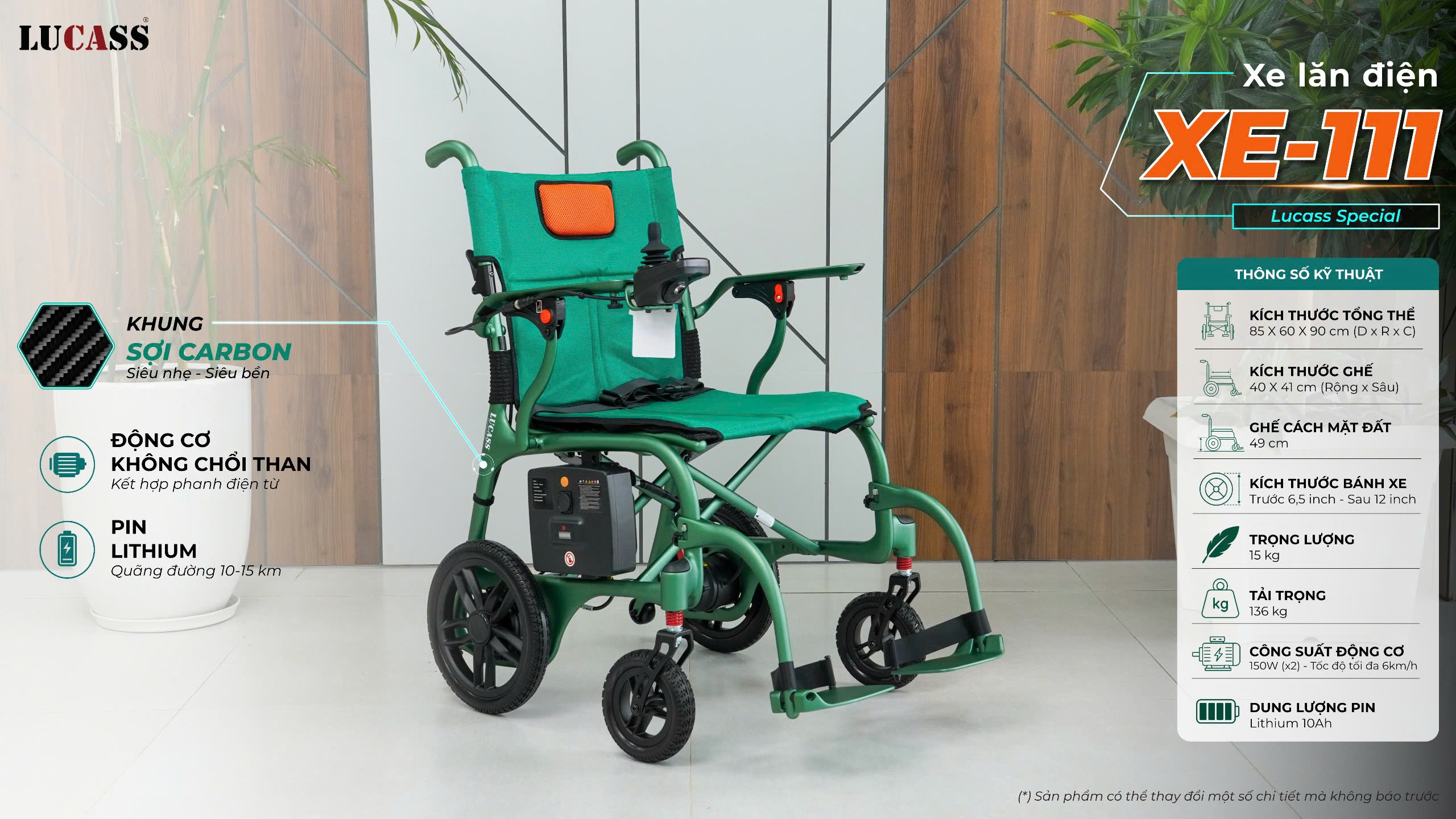 Xe lăn điện du lịch Lucas XE-111