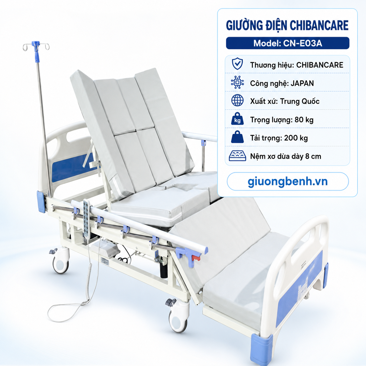 Giường Y Tế Điện Chibancare CN-E03A